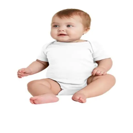 Rabbit Skins&reg; Infant Baby Rib Bodysuit Short Sleeve White {1}