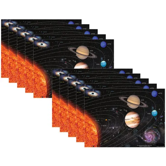 Smart Poly&reg; PosterMat Pals&trade; Space Savers, 13" x 9-1/2", Solar System, Pack of 10 {1}
