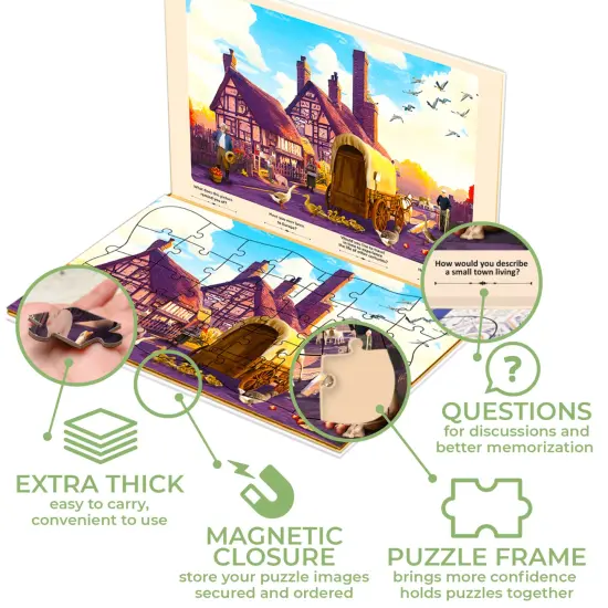 35 Piece Dementia Puzzles for Elderly | Birds, Steeds and Old City {3}