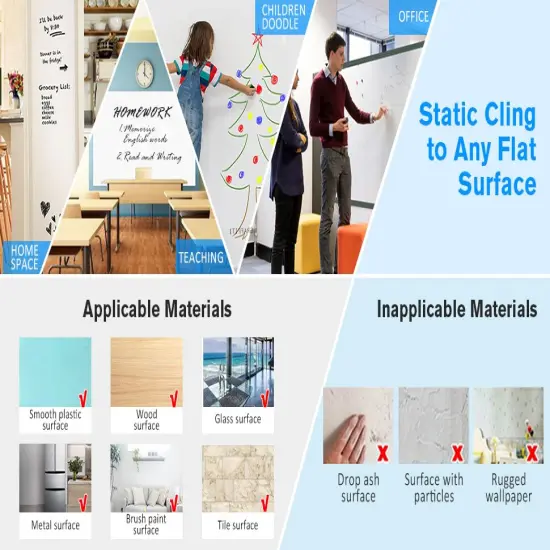 DRYTAC WallPops 24" White Peel & Stick Static Cling Dry Erase Message Board Decal {2}