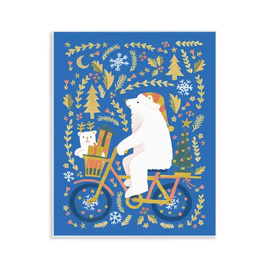 Stupell Industries Polar Bears on Bicycle Wall Plaque Art Design by Irene Chan {1}