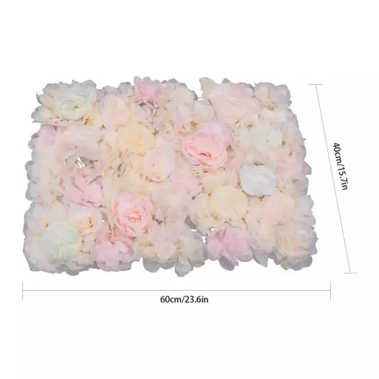 6x 60x40cm Silk Rose Artificial Flower Wall Panel Wedding Backdrop Decoration {4}