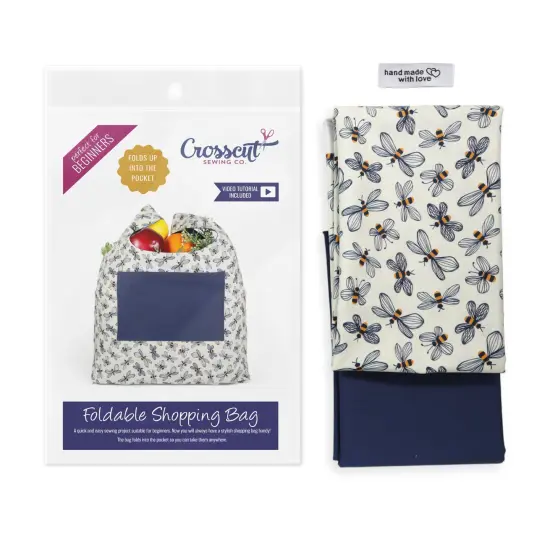 Crosscut Sewing Co.&reg; Foldable Shopping Bag Sewing Kit - Beginner Sewing Project Kit Bees {1}