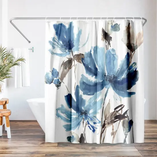 Americanflat 71" x 74" Shower Curtain, Blissful Blue by PI Creative Art {1}