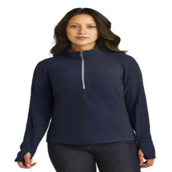 Port Authority&reg; Women's Microfleece Half Zip Pullover Pearl Grey {4}