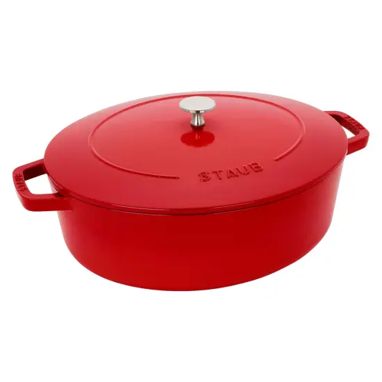 Staub Cast Iron 6.25-qt Shallow Oval Dutch Oven {3}
