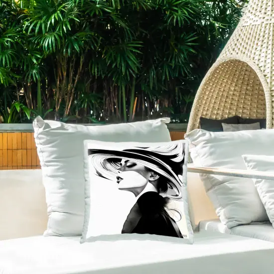 Modish Glam Woman Design by RB Outdoor Printed Pillow  {2}