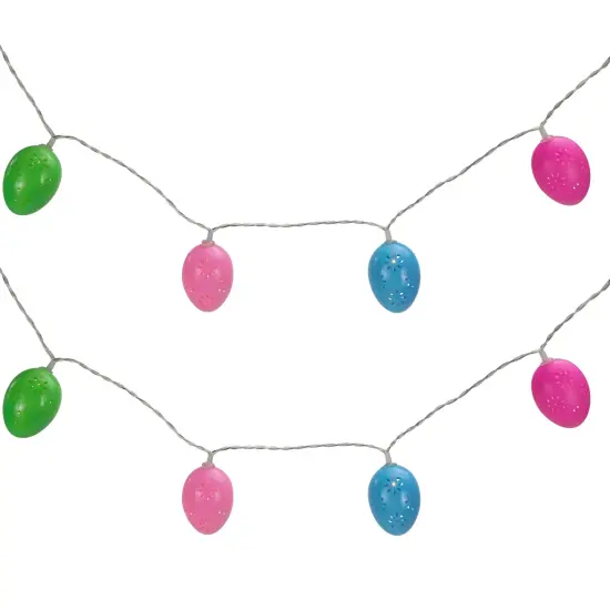 Northlight 10-Count Multi-Color Easter Egg LED String Lights 4.5ft Clear Wire {7}