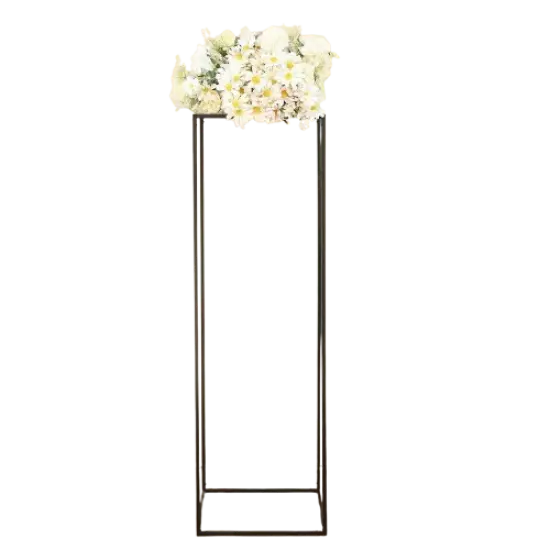 2 pcs 40" tall Matte Black Geometric Metal Stands Wedding Flower Vase Holders {1}