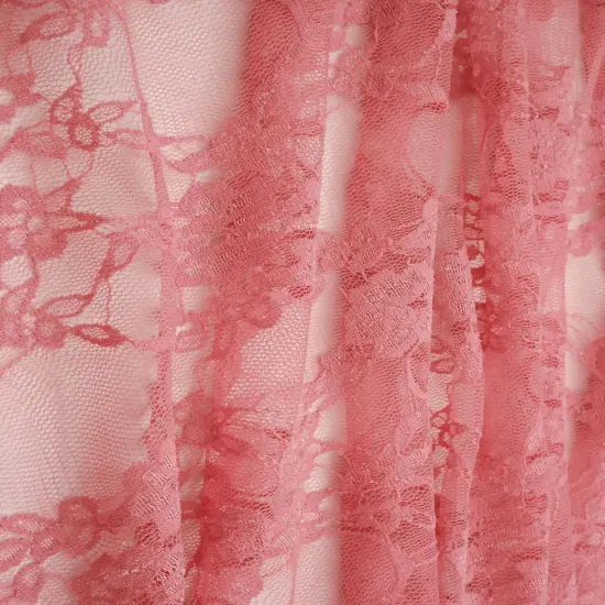 1 Yard Floral Lace Fabric, 58/60&Prime; Wide Nylon Spandex Blend BURGUNDY {2}