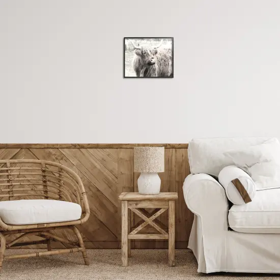 Stupell Industries Highland Cow Gazing Portrait Framed Giclee Wall Art Design by Graffi*tee Studios {2}