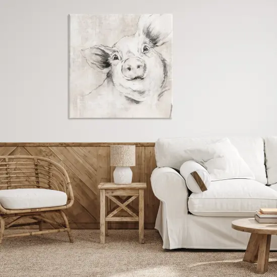 Stupell Industries Pig Sketch Impression Canvas Wall Art Design by Eli Jones {2}