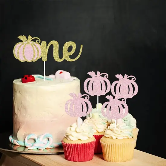 Glittery Pumpkin One Cake Topper {3}