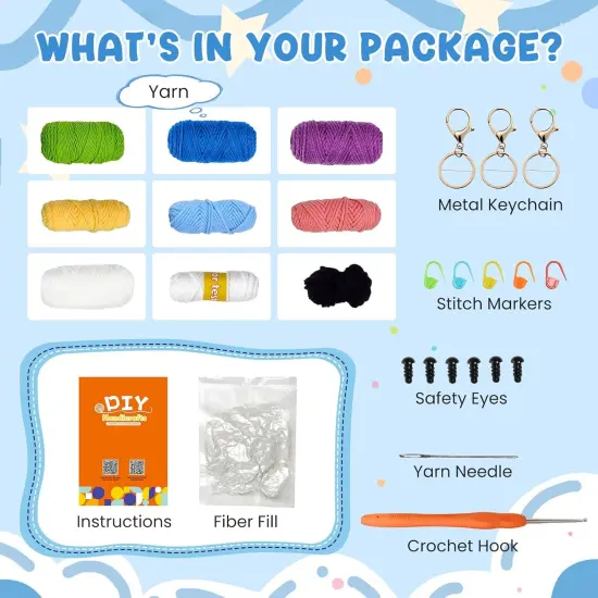 Crochet Kit for Beginners - 3 Pattern Animals Owl, Penguin and Frog {2}