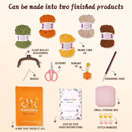 Crochet Kits for Beginners - Pouch Storage Bag {3}