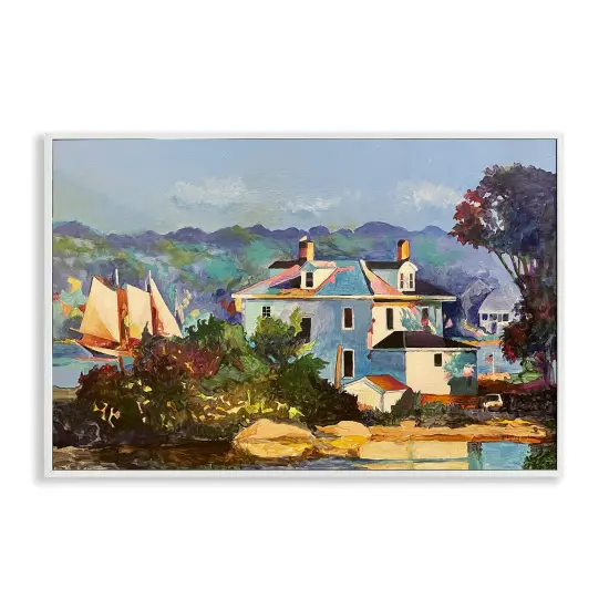 Stupell Industries Coastal Gloucester Houses Framed Giclee By Greg Gorham {1}