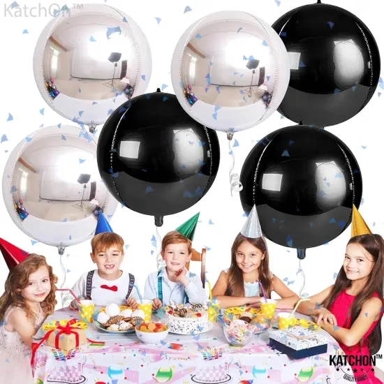 Large Black and Silver Balloons(Black and Silver) {4}