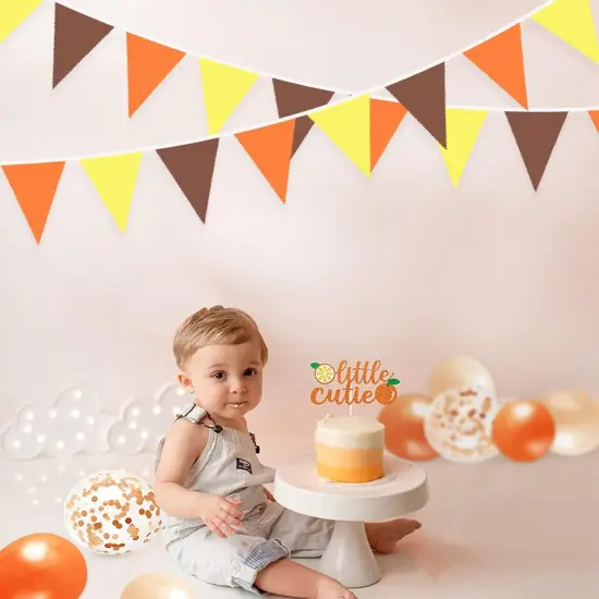 32Ft Orange Yellow Brown Fall Pennant Banner (pinkblume) {4}