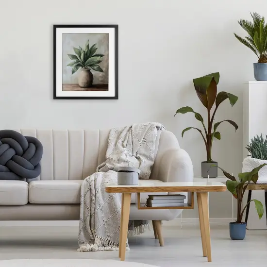 Stupell Industries Big Leaves House Plant Framed Print Under Glass, design by Petal Prints Design {8}