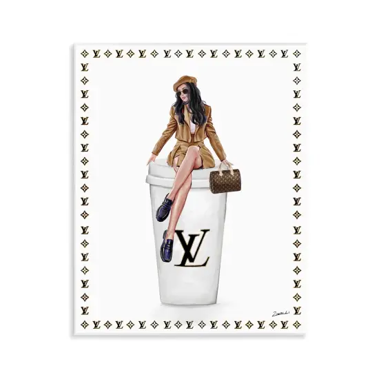 Stupell Industries Fashionable Female & Coffee Wall Plaque, design by Ziwei Li {1}
