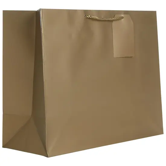 Pack/6: Matte Metallic Gold Gift Bag - 6 x 3 x 7-1/2" {2}