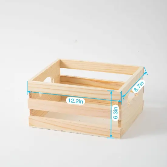 Set of 3 Rustic Wooden Nesting Crates with Handles {4}