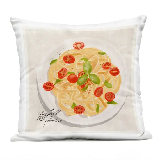 Stupell Industries Italian Spaghetti Meal Outdoor Printed Pillow design by Juliet Rose Philips , 18 x 7 x 18 {1}