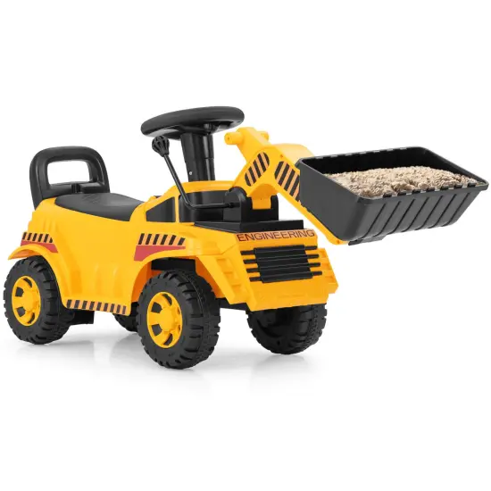 Costway Kids Ride on Bulldozer with Adjustable Bucket Engine Sound Excavator Digger Toy {1}