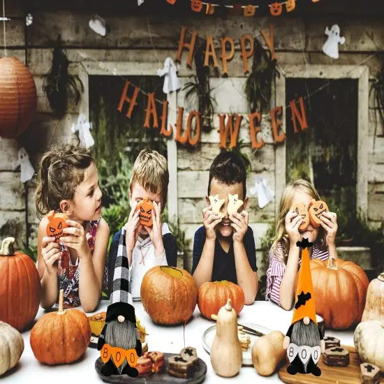 2 Pack Halloween Gnomes Plush Table Decor {5}