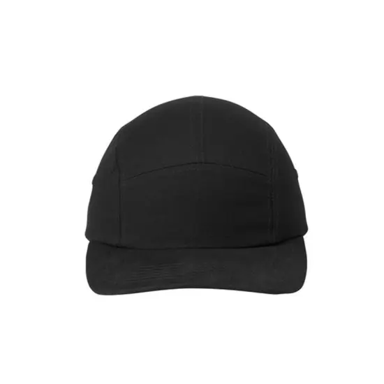 Port Authority&reg; Brushed Cotton Camper Cap Effortless Style Meets Everyday Comfort Black {1}