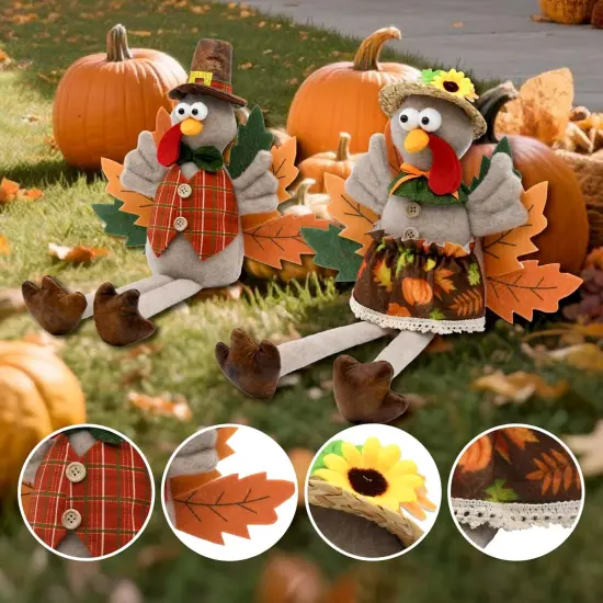 Stuffed Turkey Plush Couple Tabletop Centerpieces {3}
