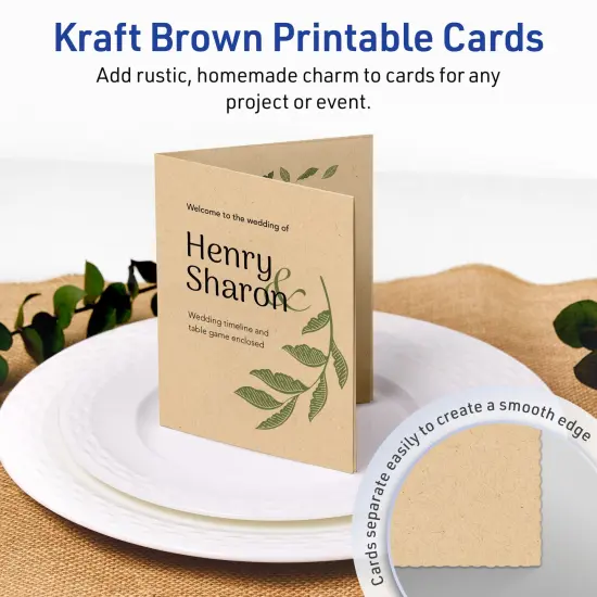 Avery Kraft Brown Greeting Cards, 4-1/4" x 5-1/2" Rectangle Quarter Fold {2}