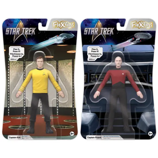 FleXfigs: Captain Kirk & Captain Picard - 2 Character Pack - Articulated Action Figures, Flex It - Pose It!, Collectible Toy Miniatures, Kids Ages 3+ {3}