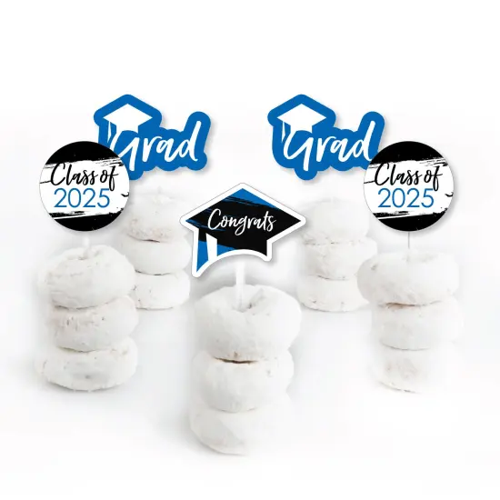 Big Dot of Happiness Blue 2025 Graduation Party - Dessert Cupcake Toppers - Clear Treat Picks - Set of 24 {3}