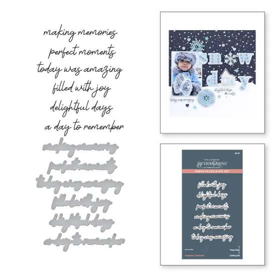 Spellbinders BetterPress Press Plate & Die Set-Happiness Sentiments {5}