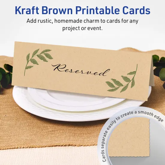 Avery Kraft Brown Tent Cards, 3-1/2" x 11" Rectangle {2}