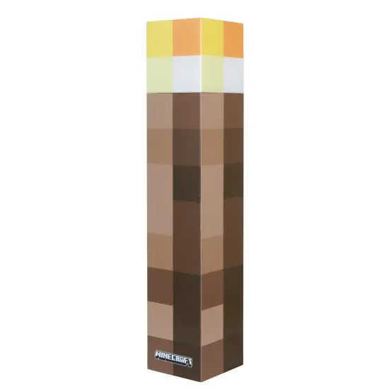 Minecraft: LED Torch - 11" Brownstone Pixels Torch Replica, 4 Light Options, Wall-Table Mounting, USB Charging, Game Themed Night Light Lamp, Licensed {1}