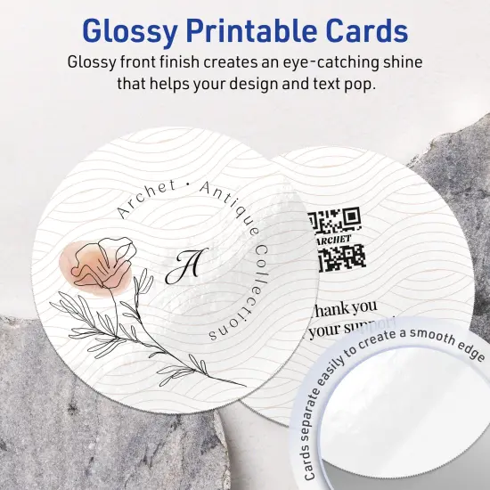 Avery Glossy White Round Cards, 4" Diameter Round {2}