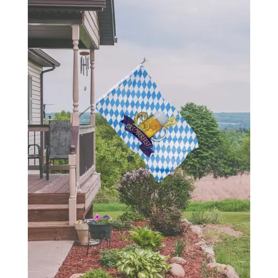 Oktoberfest Flags, Decorative German Beer and Bavarian Flag Design (2 Pack, 35.4 x 60 In) Blue {2}