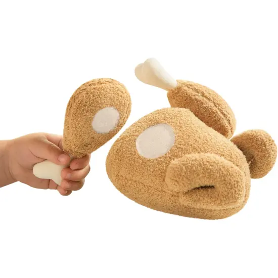 HABA Roast Chicken Soft Play Food, Pretend Play Toys for Kids Kitchen, 5-Piece Food Toys Set from Quality Fabric with Detachable Sections, Ages 3+ Multicolor {1}