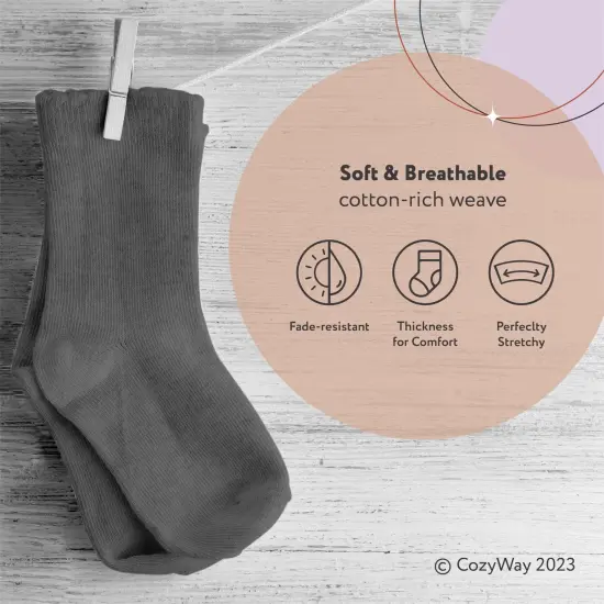 CozyWay Boy Ankle Socks - Comfy Cotton Socks for Boys Ages 3 Years and Up - No Show Soft & Breathable - Multi Color Blue - 12 Pack Multicolor {4}