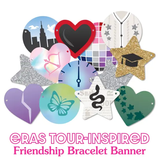 Big Dot of Happiness In My Grad Era 2025 Banner, Eras Graduation Party Decorations, Large Grad Friendship Bracelet Banners, 28 Pieces {4}