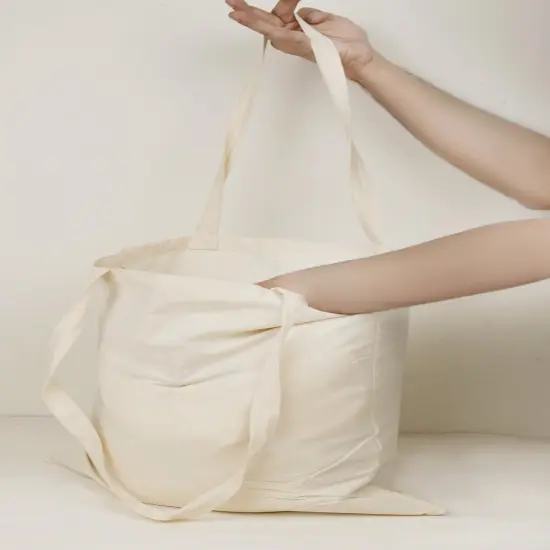 Tote Bags Bulk - 100% Cotton Reusable Shopping Bags - 6 & 12 Pack Grocery Bags Reusable Shopping Bags - Tote Bags for Women 15 x 16 {2}