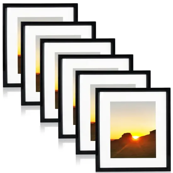 8x10 Picture Frame Black, Collage 6 Pack Display Pictures 8x10 Without mat 5x7 With mat Collage Pictures Frame 8x10,Black,6Pack {1}