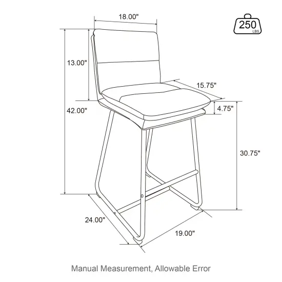 Set of 2/4 Modern Thick Leatherette Bar Stool with Metal Legs {9}