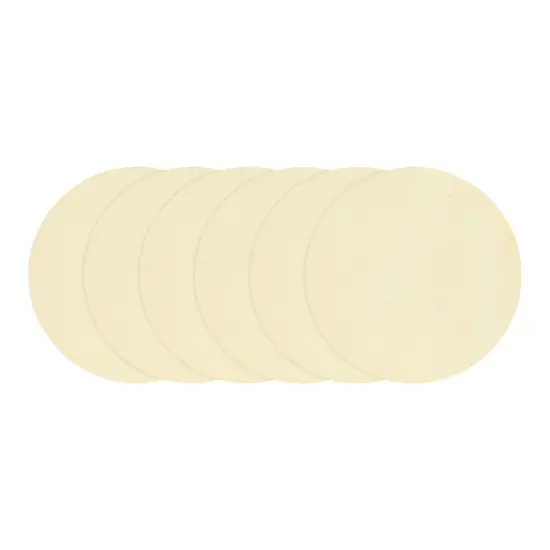 6 Pack Unfinished Wooden Disks with Ribbon and Twine for Crafts, Wood Burning, Engraving (14 Inches) Brown {4}