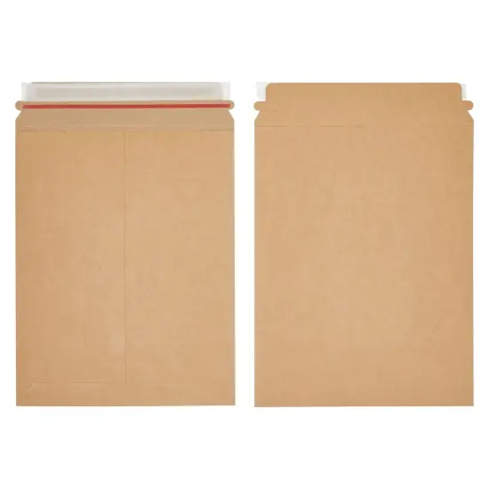 25-Pack Stay Flat Rigid Mailers 9x11.5 with Self Adhesive Seal, 450 gsm Sturdy Brown Cardboard Envelopes for Shipping Photos, Magazines, Comic Books, Art Prints, Documents, Collectibles {6}