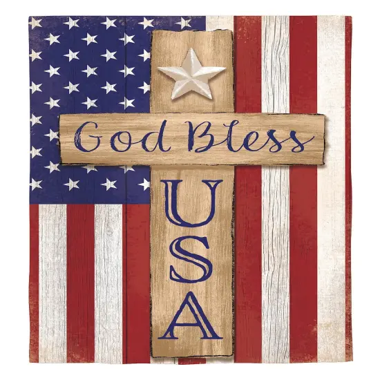 Patriotic Cross 2 Sided Banner {1}