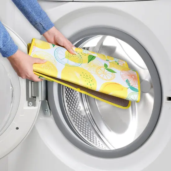 Lemon Plaid Microfiber Dish Drying Mats, Set of 2 {4}