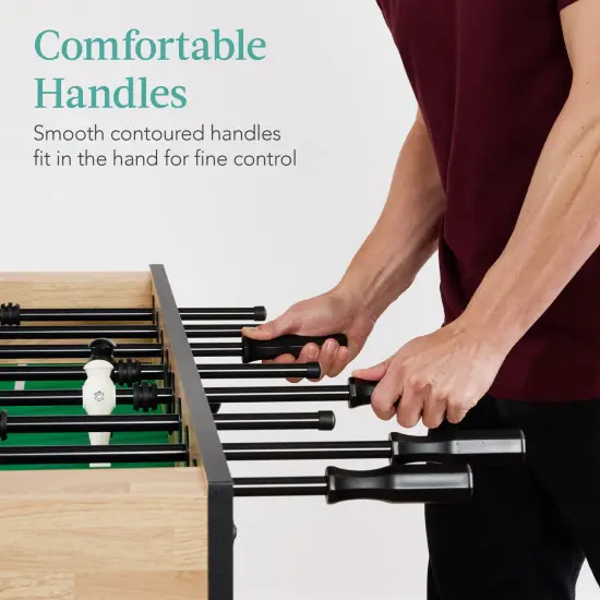 Best Choice Products Full Size 54in Regulation Foosball Table for Home, Game Room w/ 2 Balls, 2 Cup Holders Natural {6}